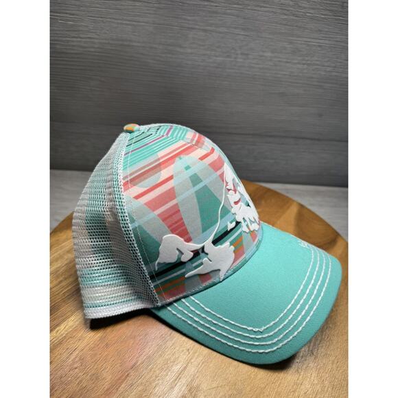 NEW WOMEN’S SEA GREEN/WHITE/MULTI PISTIL DESIGNS MCKINLEY TRUCKER HAT SPRING - Picture 2 of 6